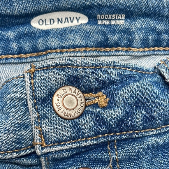 Old Navy Denim Jeans Rockstar Super Skinny Button Fly Size 0 - Picture 4 of 9